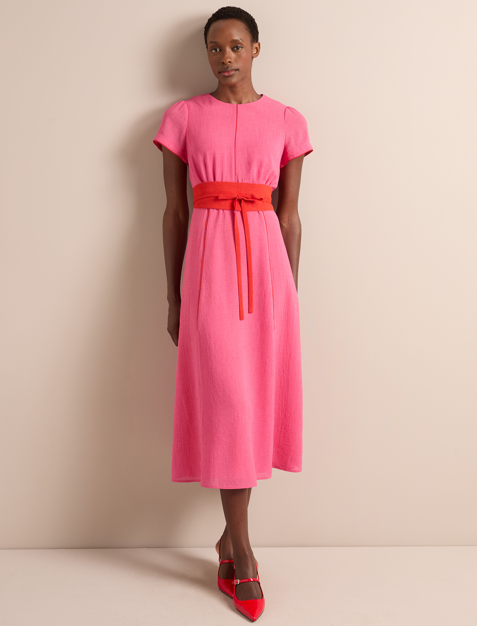 Rosie Techni Voile Maxi Dress - Hot Pink Crimson - Image 8