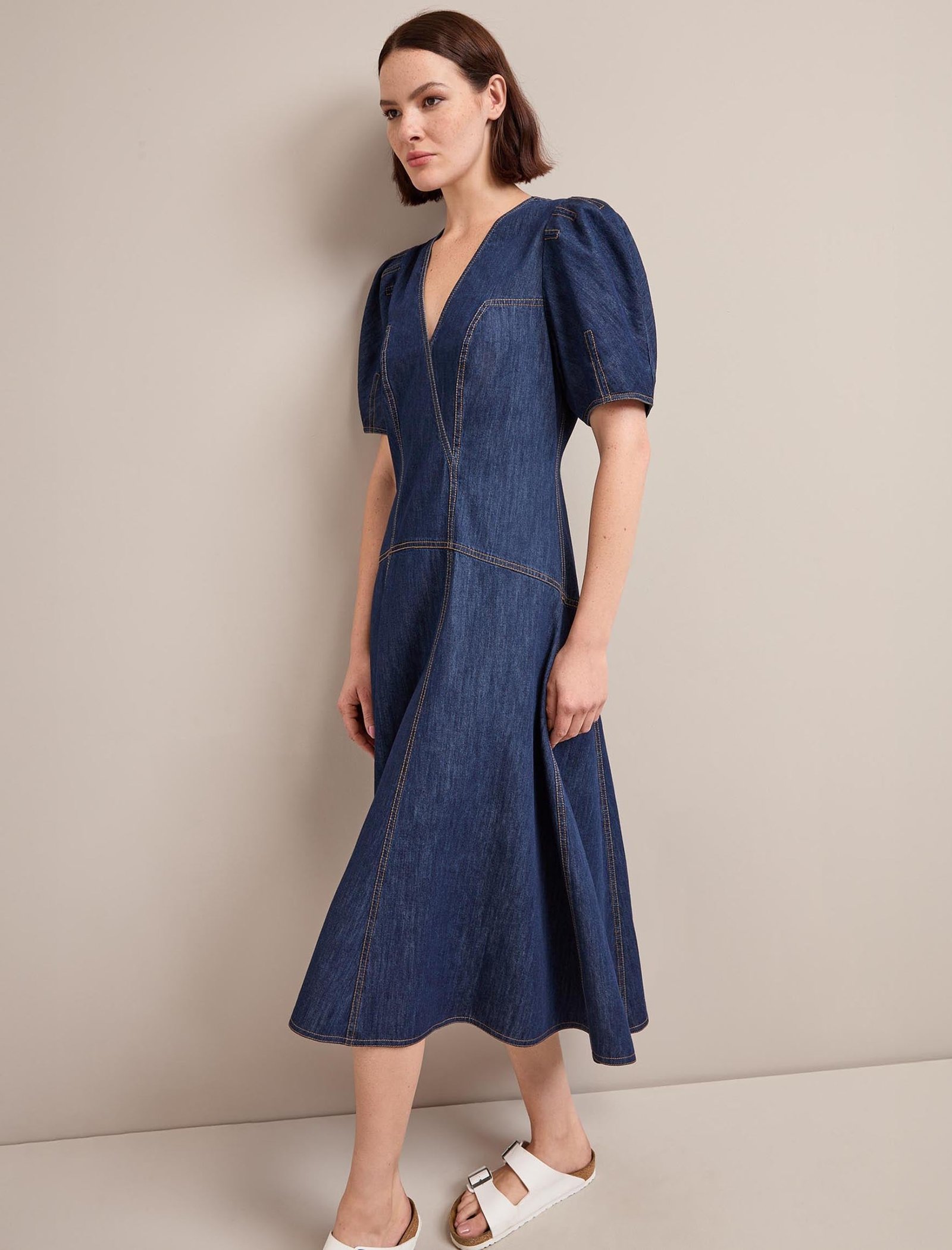 Robin Denim Maxi Dress - Dark Blue - Image 5